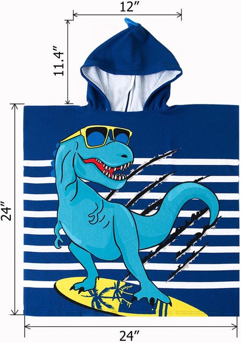 Hooded Microfiber Beach Towel for Kids - Fun Designs for Pool Days