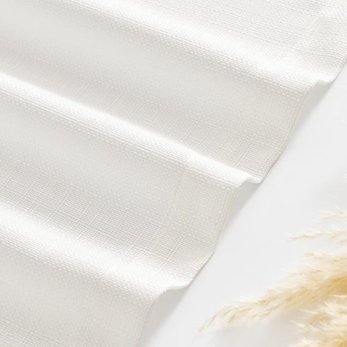 jinchan Kitchen Curtains, 24 Inch Linen Textured Cafe Tier Curtains for Small Windows, 2 Panels, White