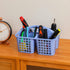 JiatuA Portable Shower Caddy Basket, Blue Cleaning Supplies Organizer with Handle, Divided Tool Bin for Bathroom,