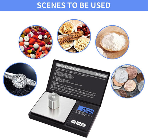Digital Gram Scale, 200g 0.01g/0.001oz Weight Scale for Grain, Gold, Jewelry, LCD Display, Tare, Auto Off
