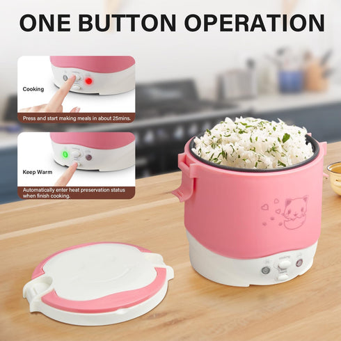 Cooker,12v OSBA Small Rice Portable Travel Rice Cooker For Car, Cooking Heating and Keeping Warm Function, Can be Used