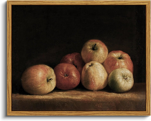VIYYIEA Vintage Framed Apple Wall Art, Kitchen Bedroom Dining Room Fruit Art