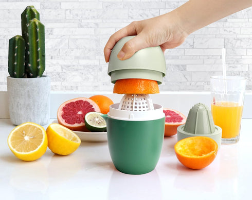 Citrus Juicer Hand Juicer with Lemon Shape - Two Press Options for Different Fruits (Green)