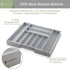 Purawood Large Bamboo Silverware Organizer - Expandable Kitchen Drawer & Utensil Tray with Drawer Dividers (Grey)