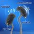 HAMITOR Toilet Bowl Brush Holder Set, Deep Cleaning Silicone Scrubber for Bathroom - Gray