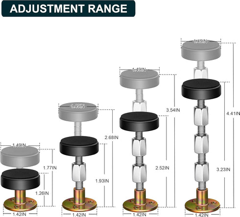 Krisler Adjustable Threaded Bed Frame Anti-Shake Tool, Headboard Stoppers, Easy Install (30-112mm)