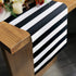 Black and White Striped Table Runner for Anniversary Dinner Party Supplies, Birthday Party Wedding Winter New Years