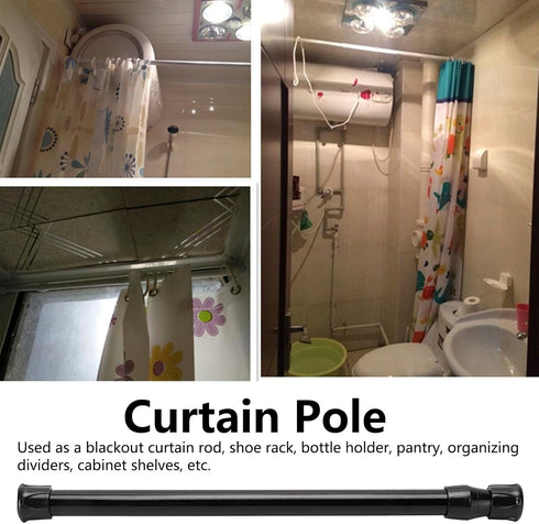 Shelves(25-40 Adjustable Size Window Curtain Rail Telescopic Spring Tension Rod For Blackout Curtain Rod Shoe Rack