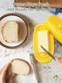 Yedio Ceramic Butter Dish with Lid for Countertop, 8 Inch Butter Holder with Knob Handle for East/West Coast Butter