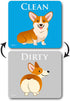 Funny Corgi Dog Butt Dishwasher Magnet, Reversible Clean Dirty Sign, Strong Kitchen Dish Indicator, 3.5x3.1