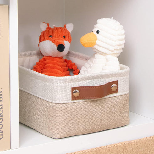 DULLEMELO Small Storage Basket for Organizing, Collapsible Fabric Basket for Shelves, Closets, Laundry, Decorative Gift