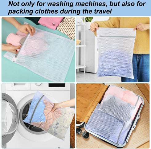 Vivifying Mesh Laundry Bags for Delicates, 3Pcs Honeycomb Mesh Wash Bags with Zipper for Washing Machine, Shoes,