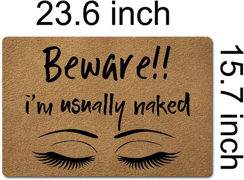 Welcome Funny Door Mat, Personalized Doormat with Anti-Slip Rubber Back (23.6 X 15.7 inch)