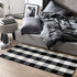 LEVINIS Black and White Doormat 51.2''x23.6'', Washable Cotton Farmhouse Layered Outdoor Buffalo Plaid Rugs