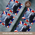 3dRose London Black Taxi Cab on British Flag, Ceramic Tile Coasters, Set of 4