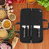 QEES Knife Roll Bag with 4 Slots for Home Kitchen Knife Tools, Durable Chef Knife Carrier with Handle for Culinary