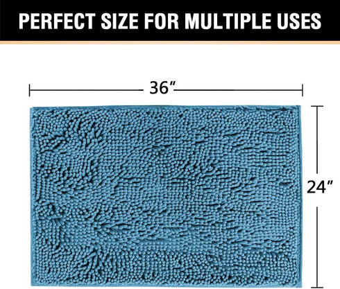 H.VERSAILTEX Non Slip Bath Mat for Bathroom, Luxury Chenille Ultra Soft Rugs 24x36, Washable Dark Teal