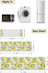 Microwave Oven Dust Cover, Yellow Lemon Watercolor Fruits Anti-Slip Cover with Storage Pockets, 12" X 35"