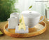 Tea Forte 2 Piece Mini Fine Porcelain White Sugar Dispenser with Spout and Creamer Pitcher, Dishwasher Safe Serving Set
