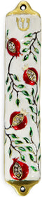 Door Mezuzah Case - Modern Pomegranate Tree Design 4" Jewish Mezuzah Cover for Home Blessing