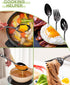 Stapava 5PCS Black Serving Utensils Set, Stainless Steel Flatware with Large Serving Spoon, Dishwasher Safe