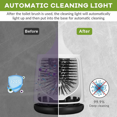 pafyh Set,Toilet Electric Toilet Brush and Holder Bowl Brush,Wireless Electric Spin Scrubber,with Silicone Brush Head