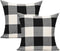 VAKADO Set of 2 20x20 Black White Buffalo Plaids Decorative Throw Pillow Covers for Couch Sofa Car Outdoor Home Decor