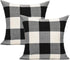 VAKADO Set of 2 20x20 Black White Buffalo Plaids Decorative Throw Pillow Covers for Couch Sofa Car Outdoor Home Decor