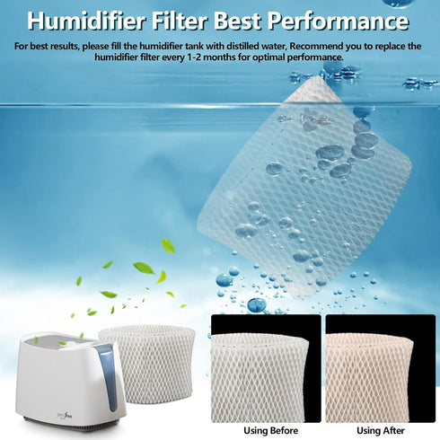WF2 Humidifier Filter Replacement for Vicks & Kaz Starry Night Cool Mist Humidifier, 6 Pack