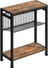 Small Side Table for Small Space, 3-Tier Narrow End Table with Magazine