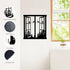 Resama Metal Wall Art, Birds In the Window Landscape Wall Hanger, Mountain and Forest Nature Decor, Unique Large Wall