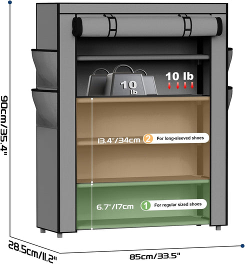 5 Closet, Mavivegue Shoe Rack with Cover, Tier Shoe Organizer for Entryway, Shoe Storage for Front Door Entrance