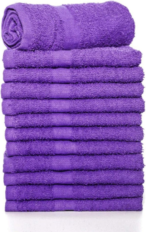 American Towels & Linens Hand Bath Towels, 100% Cotton - Multipurpose - Commercial Grade | Purple