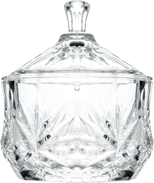 Iyulania Glass Salt Box with Lid, Decorative Storage Container for Pepper, Kosher Salt,