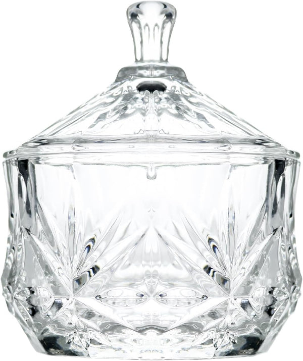 Iyulania Glass Salt Box with Lid, Decorative Storage Container for Pepper, Kosher Salt,