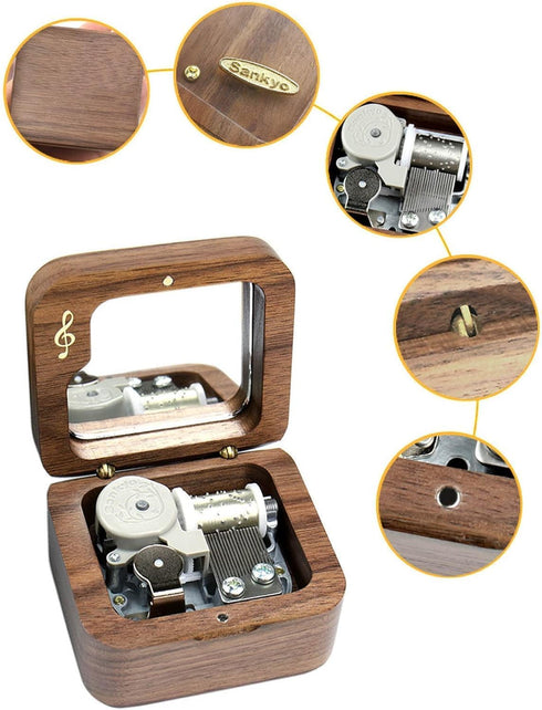 Sinzyo Grandfathers Clock Walnut Music Box Vintage Wood Carved Wind Up Musical Box Gift