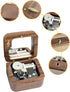 Sinzyo Grandfathers Clock Walnut Music Box Vintage Wood Carved Wind Up Musical Box Gift