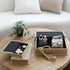 Modern Linen and Wood Decorative Faux Book Boxes Set of 3 - 13", 10", 8" - Beige