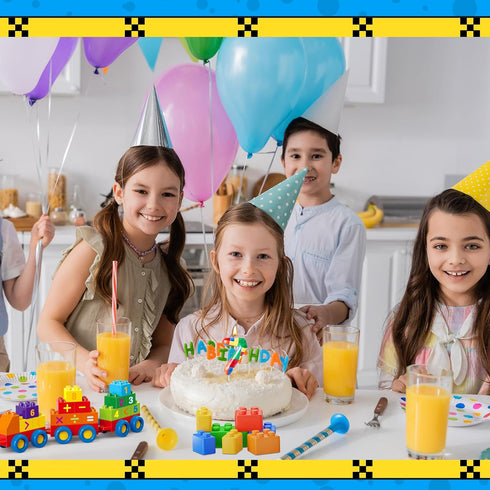 Building Block Themed Birthday Candle Number 7 - Cake Topper for Building Block Party Decoration Theme Supplies