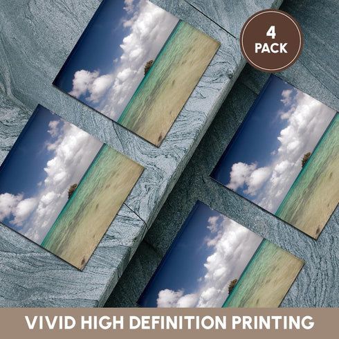 3dRose CST_205337_3 Paddys Island from Devils Beach Turtle Island Fiji - Ceramic Tile Coasters (Set of 4)