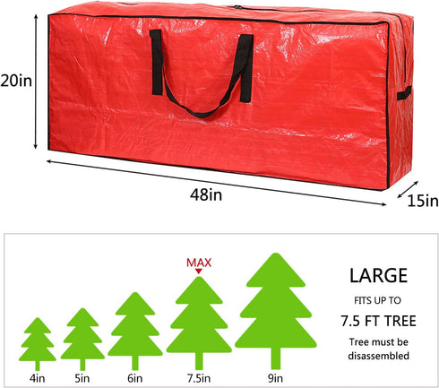 Sattiyrch Christmas Tree Storage Bag, Fits Up to 7.5 ft Holiday Xmas Trees with Durable Handles & Dual Zipper
