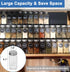 Expandable Spice Drawer Rack Organizer Insert, Multi Tier Adjustable Shelf for Kitchen Cabinet Storage