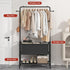 Calmootey Clothing Rack with Storage Bag, 3-in-1 Garment Rack for Bedroom, Hallway, Entryway, Black