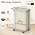 150L 2 Lifewit Large Laundry Basket with Wheels, Tall Section Laundry Hamper Organizer, Rolling Laundry Cart with Steel