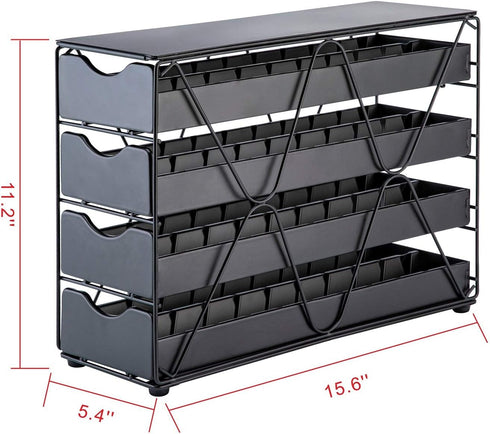 FlagShip Nespresso Pod Holder Drawer, Large Multi-Tier Coffee Pod Holder for Vertuo (4 Tier, 80 Pods Capacity)