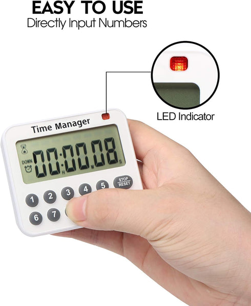 AIMILAR Digital Kitchen Timer - Magnetic Count Up Down Timer with Loud Alarm, Auto Shut-Off, 99 Hrs 99 Mins 99 Secs