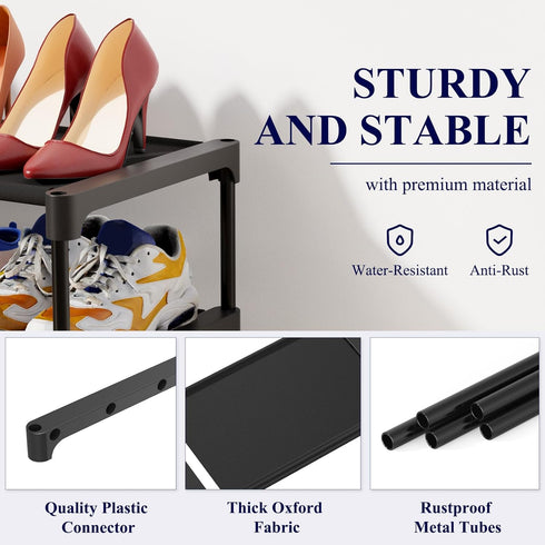 Closet, 27.5" 5 Kitsure Shoe Rack - Non-Woven Shoe Rack Shelf, Shoe Organizer for Entryway, Garage & Corridor