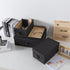 Soul & Lane Dark Gray Decorative Storage Boxes with Lids - Set of 3 Sturdy Cardboard Organizers for Home