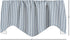 Window Treatments Valance Curtains, Blue Ticking Stripe Kitchen Valances, Short Swag, 53 x 18 Inches