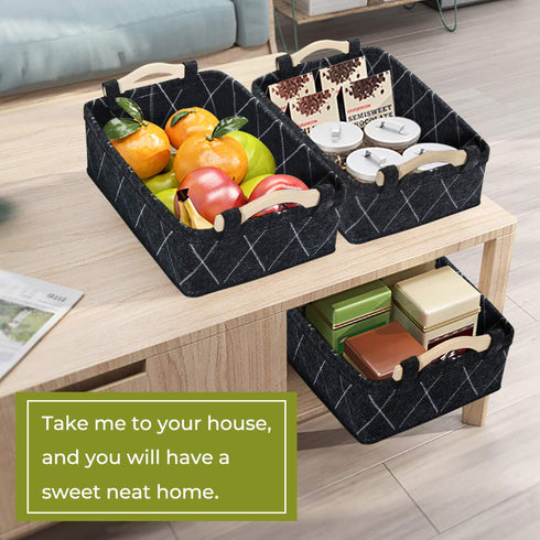 Small Collapsible Baskets, Fabric Storage Bin Organizer for Shelves, Dark Gray for Underwear, Socks, Baby Products